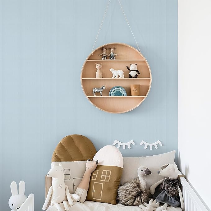 Orainege Peel and Stick Wallpaper Light Blue Wallpaper 15.7"x393.7" Textured - Image 4