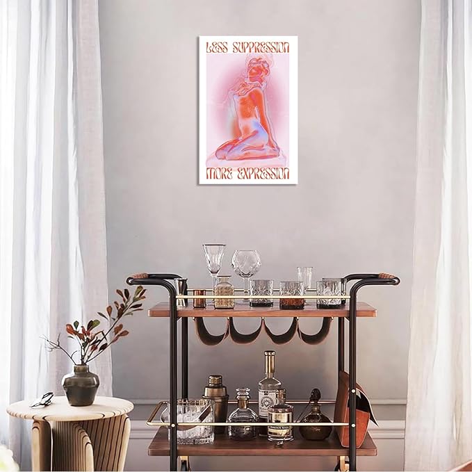 Spiritual Affirmation Art Poster Pink Woman Canvas Wall Art Aesthetic Pictures - Image 7