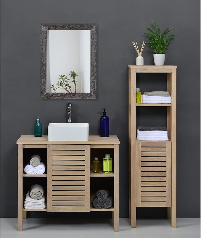 AAZZKANG Wall Mirror with Rectangle Wood Frame Rustic Decorative Hanging Mirrors - Image 6