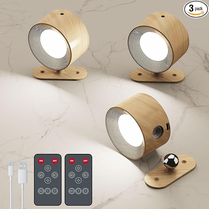 AKSDA 3Pack Battery Operated Wall Sconce, 3 Color Modes 3 Brightness Levels by AKSDA