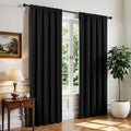 CUCRAF Black Blackout Curtains 72 inch Length 2 Panels Set, Rod Pocket Room by CUCRAF