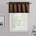 NICETOWN Brown Velvet Valance Curtains by NICETOWN