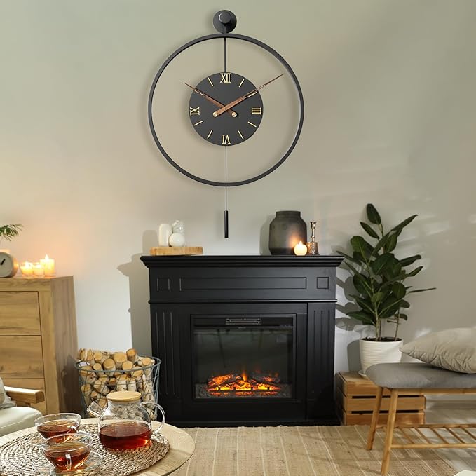 34.6×24 Inch Large Modern Decorative Oversized Pendulum Wall Clocks - Image 6