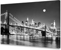 Baisuart-Q30369 Brooklyn Bridge Night View 1 Panels Landscape Artwork Canvas by Baisuart