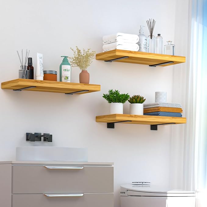16 Pack - 6 inch Black Hidden L Shelf Bracket Iron Floating Shelf Brackets - Image 4