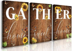 GUBIYU Rustic Farmhouse Dining Room Decor Cute Gather Signs by GUBIYU
