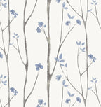 Timeet 16.1" x 197" Leaf Wallpaper Peel and Stick White and Purple Wallpaper by Timeet
