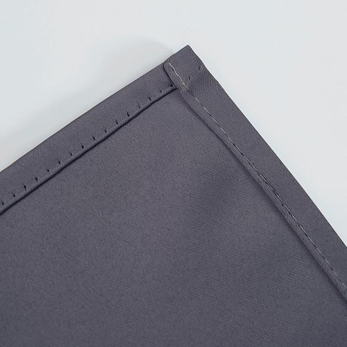 LEMOMO Blackout Curtains 66 x 54 Inch Long Grey Curtains Set of 2 Panels Room - Image 7