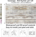 Arthome 17x393'' Gray Rustic Wood Contact Paper Peel and Stick Self-Adhesive - Image 7