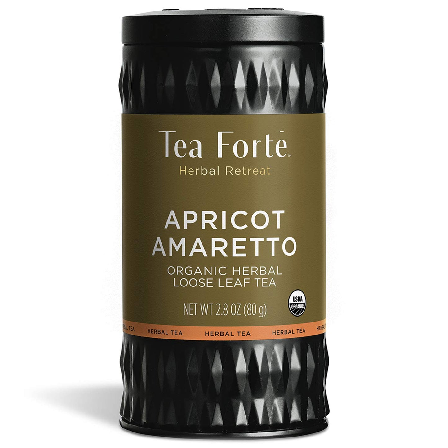 Tea Forte Apricot Amaretto Premium Organic Loose Leaf Caffeine-Free Herbal Tea Blend Canister, Makes 35-50 Cups