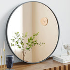 NEWBULIG Round Bathroom Mirror for Over Sink, 24 Inch Wall Mount Vanity Circle by NEWBULIG