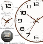 Woodgrain Wall Clock, Silent Non-Ticking Battery Operated Clock 10 Inch - Image 7