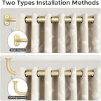 2 Pack Curtain Rods 32-46 Inch, 1 Inch Adjustable Heavy Duty Room Darkening - Image 4