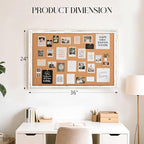 Cork Board Bulletin Board, Rustic White Wooden Frame, Hanging Pin Board - Image 3