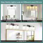 Ascher Bathroom Light Fixtures, 4-Light Vanity Light Over Mirror, Wall Lamp - Image 8