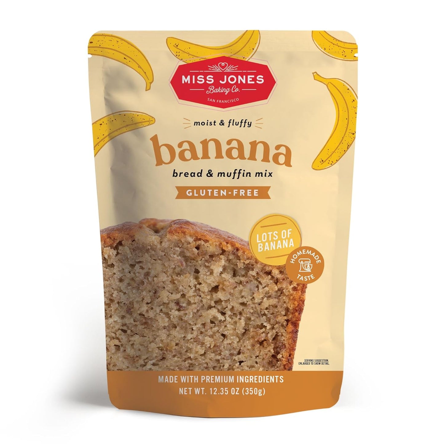 Miss Jones Baking Gluten Free Banana Bread & Muffin Mix - 50% Lower Sugar, Real Banana, Naturally Sweetened Desserts & Treats, 10.57 Ounce (Pack of 1)
