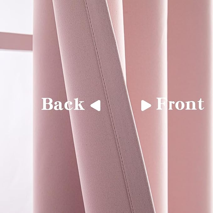 IGEMAEVE Blush Pink Curtains 84 Inch Length 2 Panels Set, Light Filtering - Image 4