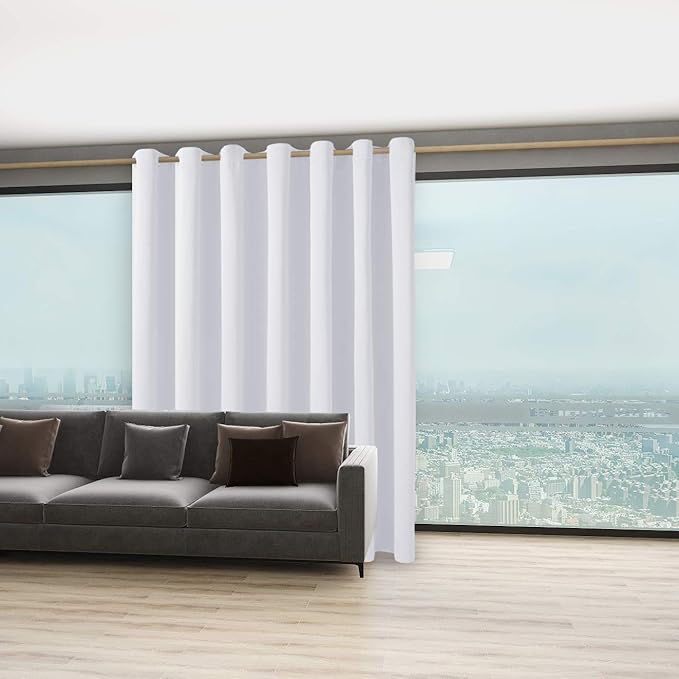 BONZER Extra Wide Room Divider Curtain Screen Partitions Light Reducing Wall - Image 6