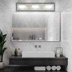 Ralbay Brushed Nickel Bathroom Vanity Lights 24inch Metal Acrylic LED Modern - Image 3