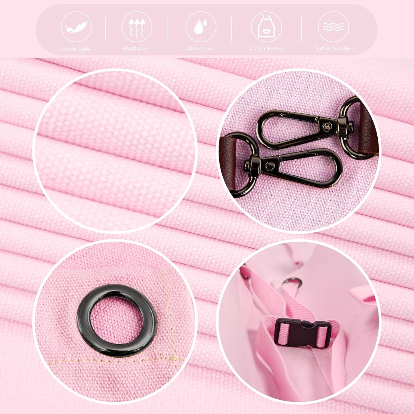 Kitchen Apron, Work Apron, Canvas, Multiple Pockets, Gardening, Painting, BBQ, Artist, Carpenter, Sizes M to XXL, Pink