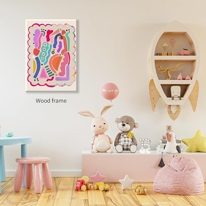 Funky Cute Kids Abstract Wall Art Trendy Bright Colorful Poster 08x10 inch - Image 5
