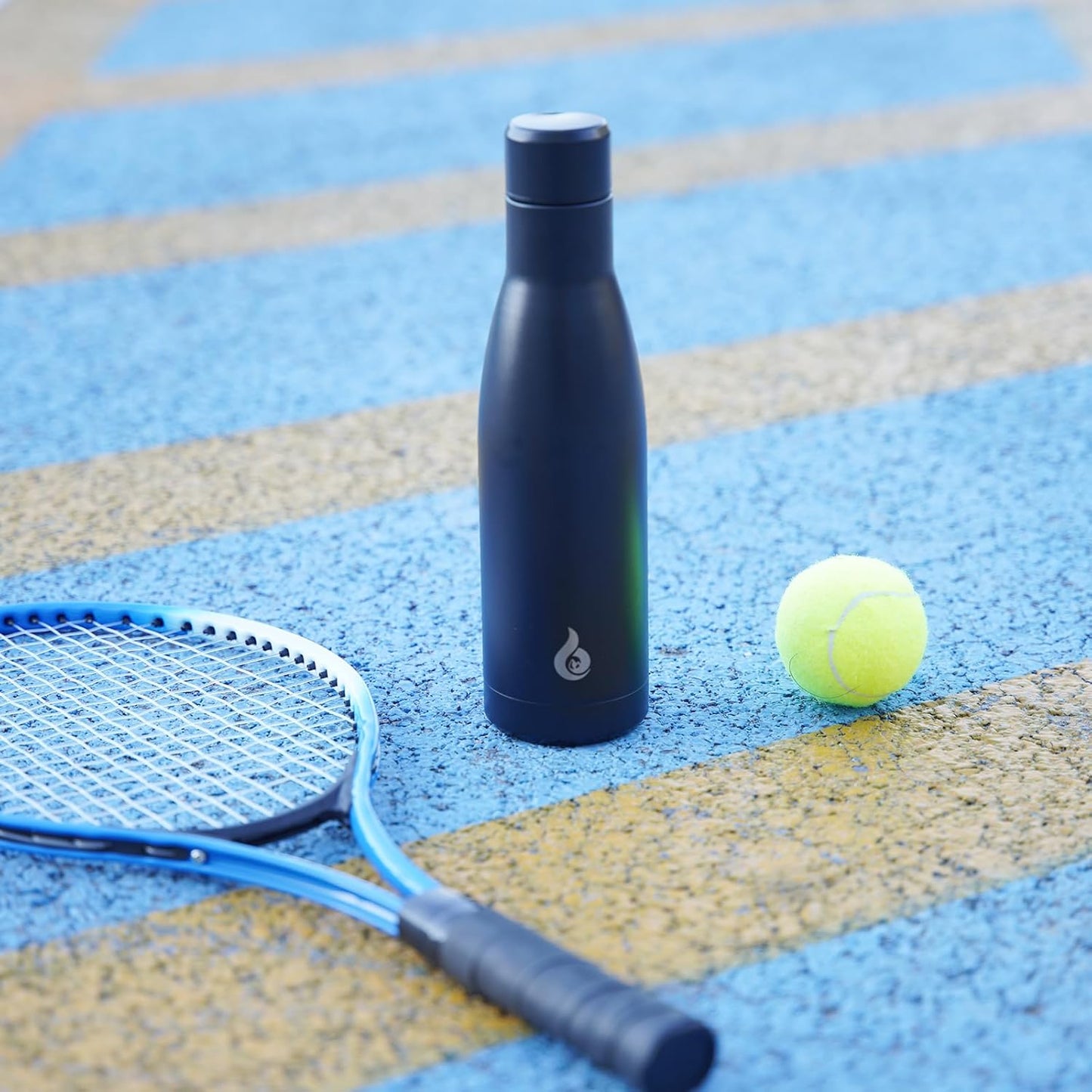 BJPKPK Insulated Water Bottle 17oz Stainless Steel Water Bottles Dishwasher Safe Metal Thermos Keep Cold and Hot,Midnight Black