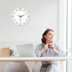 XFM Modern Simple Wall Clock 12 Inch Silent Wall Clocks Battery Operated White - Image 5