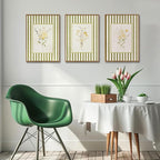 KISSFOX 3 Piece Framed Wall Art Floral Wall Decor Wildflower Canvas Wall Art - Image 3