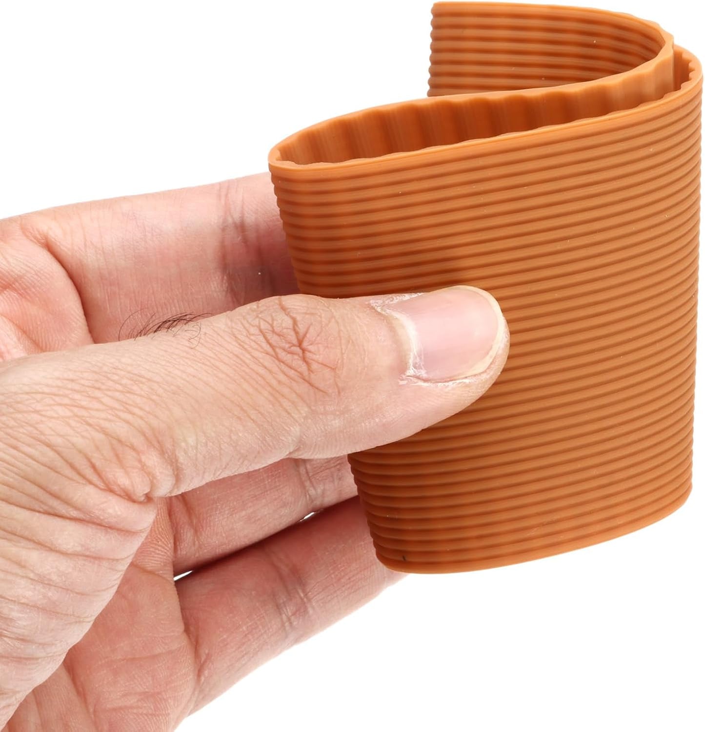 uxcell 3Pcs Coffee Cup Sleeve, Silicone Cup Sleeve Non-slip Glass Water Bottle Mug Sleeves Brown