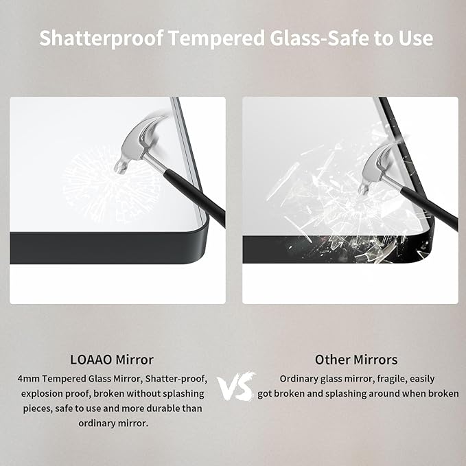 LOAAO 77X36 Inch Black Metal Framed Bathroom Mirror - Image 7