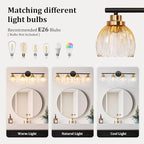 TALOYA Bathroom Vanity Light Fixtures, 4-Light Black and Gold Wall Lights - Image 7