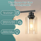 Ascher Bathroom Light Fixtures, 4-Light Vanity Light Over Mirror, Matte Black - Image 4