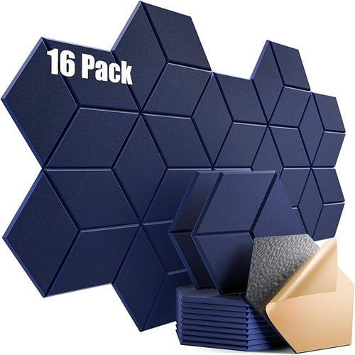 16 Pack Self-Adhesive Acoustic Panels 12" X 10" X 0.4" by Dailycooper