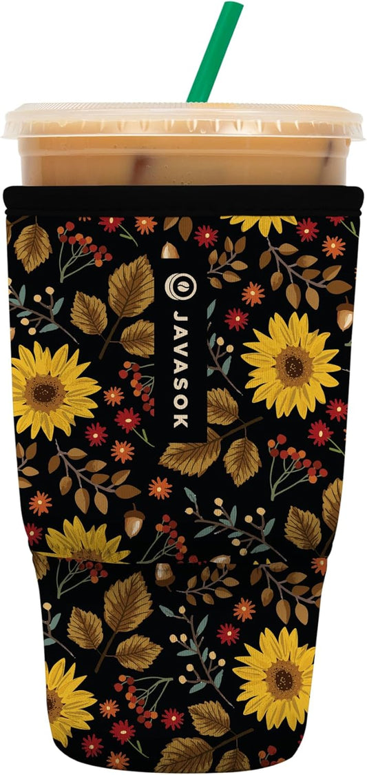 Sok It JavaSok Iced Coffee & Cold Soda Insulated Neoprene Cup Sleeve (Autumn Glow, Large: 30-32oz)