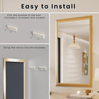 Amorho Bathroom Mirror, 60x36 Inch Golden Thick Metal Framed Wall Mirrors - Image 7