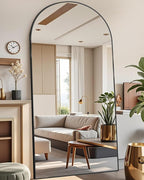 DMWOODFL 81"x41" Black Arched Full Length Mirror - Image 6