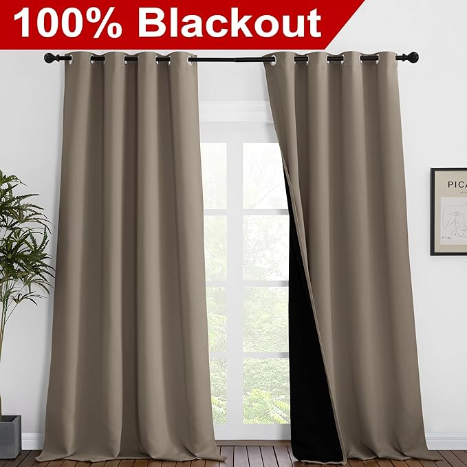NICETOWN 100% Blackout Blinds, 52 inches x 120 inches, Laundry Room Decor - Image 2