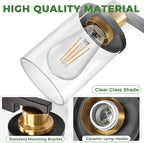 DORESshop Bathroom Light Fixtures, 4-Light Black and Gold Bathroom Lighting - Image 5