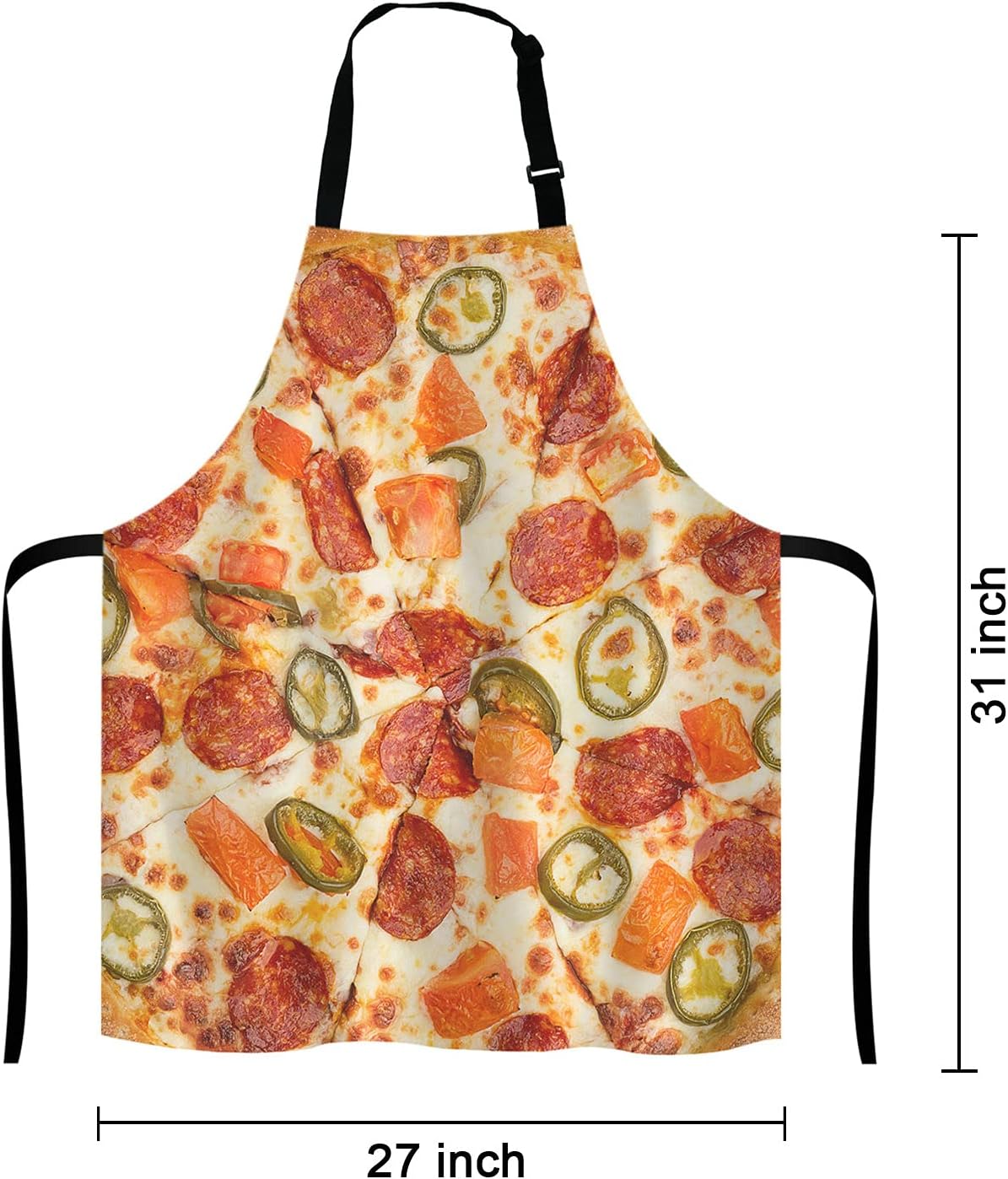 I Love Pizza Bib Apron with Adjustable Neck for Men Women,Suitable for Home Kitchen Cooking Waitress Chef Grill Bistro Baking BBQ Cobbler Apron