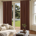 CUCRAF Brown Blackout Curtains 84 inch Length 2 Panels Set, Rod Pocket Room - Image 4