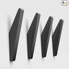 COCOYA 4Pack Metal Wall Hooks, Minimalist Coat Hooks Matte Black Simple Modern by COCOYA