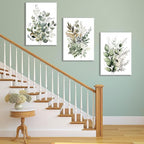 Bwodke Botanical Wall Art Plant Floral Watercolor Canvas Prints Set of 3 Framed - Image 3