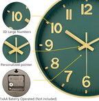 Modern Wall Clock, 10 Inch Digital Wall Clocks Battery Operated, Round Non - Image 6