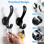 6 Pack Coat Hooks Wall Mount Heavy Duty Utility Retro Double Hooks - Image 8