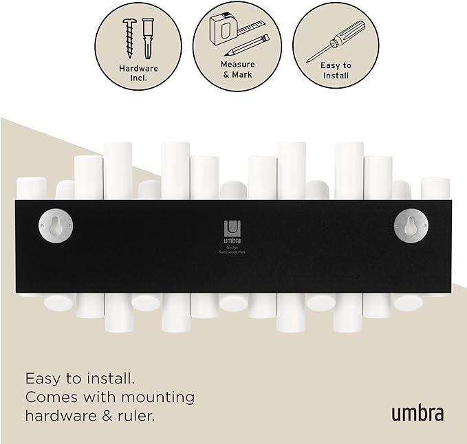 Umbra Picket Wall-Mounted Coat Rack Rail Hook - Image 6