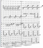 Peg Board, 4 Pack White Peg Board Panels, 50lbs Load Capacity Each, Pegboard by Hogurity