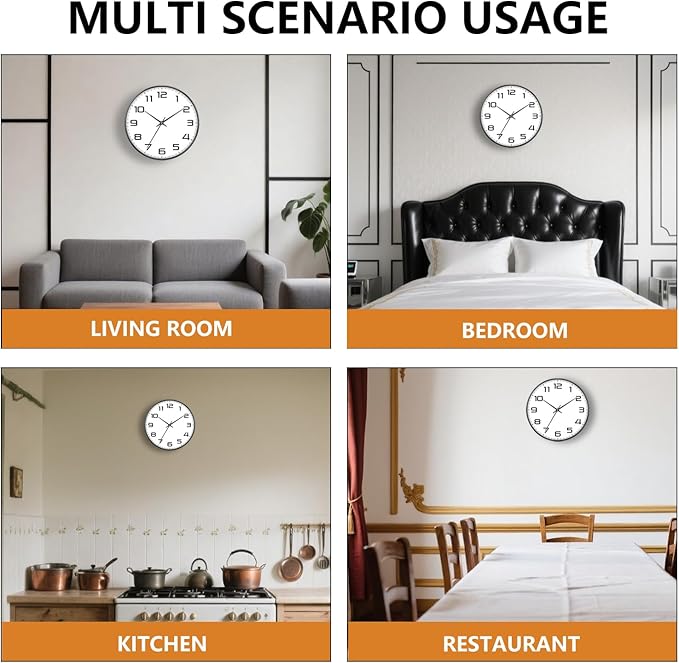 8 Inch Modern Wall Clocks Battery Operated - Image 7