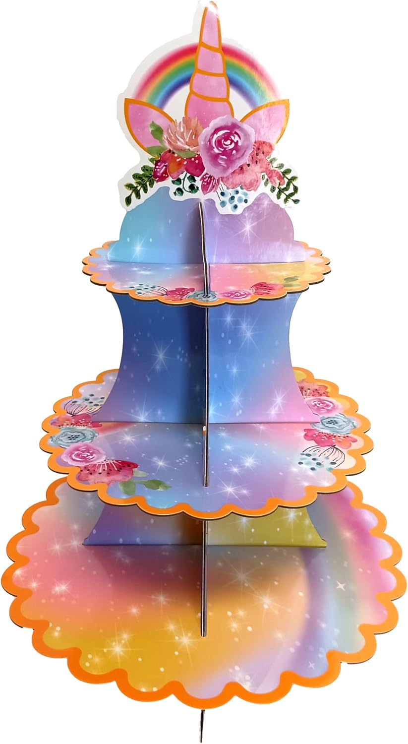 Unicorn Cupcake Stand, 3 Tier Cupcake Stand