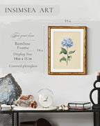 InSimSea Gold Bamboo Framed Canvas Wall Art, Vintage Hydrangea Flower Prints - Image 3