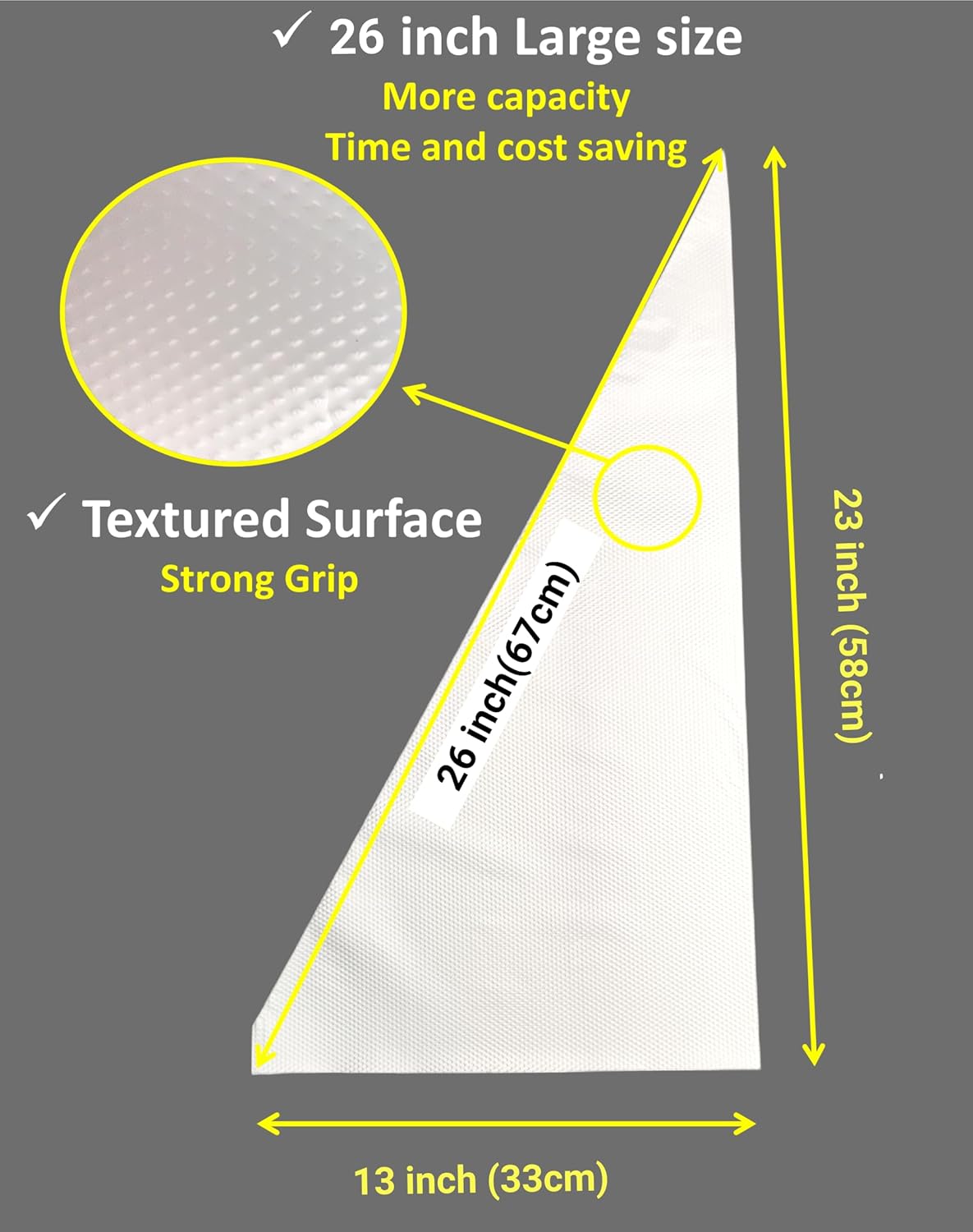 XXL 26 Inch Extra Large Piping Bags,100 Pack Disposable Pastry Bags,Thick Anti-Burst Icing Piping Pastry Bags For Frosting Decorating Cake Cupcake Cookie (26 Inch-100 Pack)